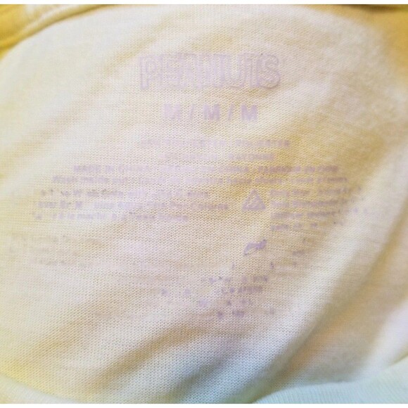 Peanuts Snoopy Size Medium Yellow Tie Dye T-Shirt Weekend Plans Nap Doghouse - Picture 4 of 4